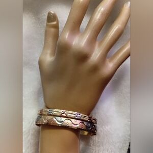 Elegant Gold and Silver Bangle Set